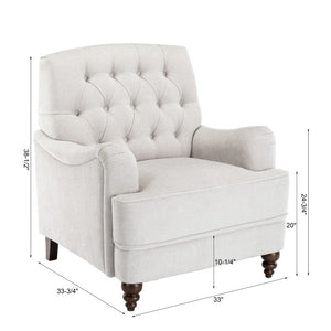 Comfort Pointe Bingham Tufted Arm Chair Oatmeal