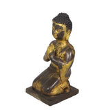 Lilys Gilt Bronze Praying Buddha Kneel Down 8043