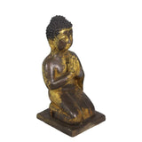 Lilys Gilt Bronze Praying Buddha Kneel Down 8043