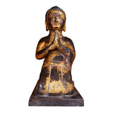 Lilys Gilt Bronze Praying Buddha Kneel Down 8043