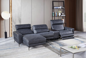 VIG Furniture Divani Casa Laramie - Modern Charcoal Grey Vegan Leather Left Facing Sectional With Power Recliners VGMB-R180-P1-GRY