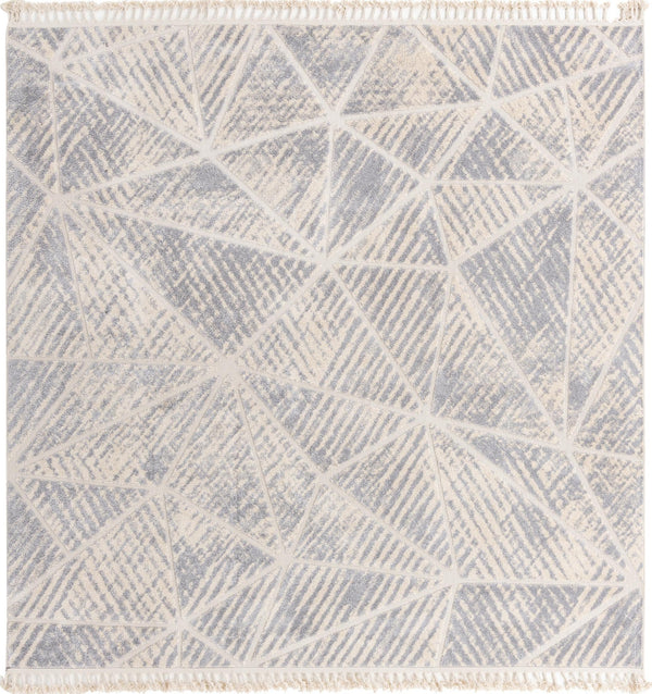 Unique Loom Arlo AJ Machine Made Geometric Rug Sandy Beige, Gray/Ivory 9' 10" x 9' 10"