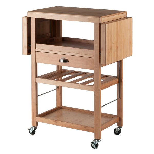 Winsome Wood Barton Kitchen Utility Cart - Versatile Drop Leaf Bamboo Design With Storage & Mobility Features Bamboo Bamboo,Composite 80434-winsome-wood