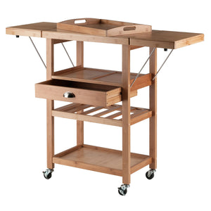 Winsome Wood Barton Kitchen Utility Cart - Versatile Drop Leaf Bamboo Design With Storage & Mobility Features Bamboo Bamboo,Composite 80434-winsome-wood