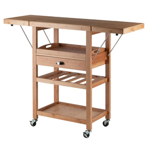 Winsome Wood Barton Kitchen Utility Cart - Versatile Drop Leaf Bamboo Design With Storage & Mobility Features Bamboo Bamboo,Composite 80434-winsome-wood