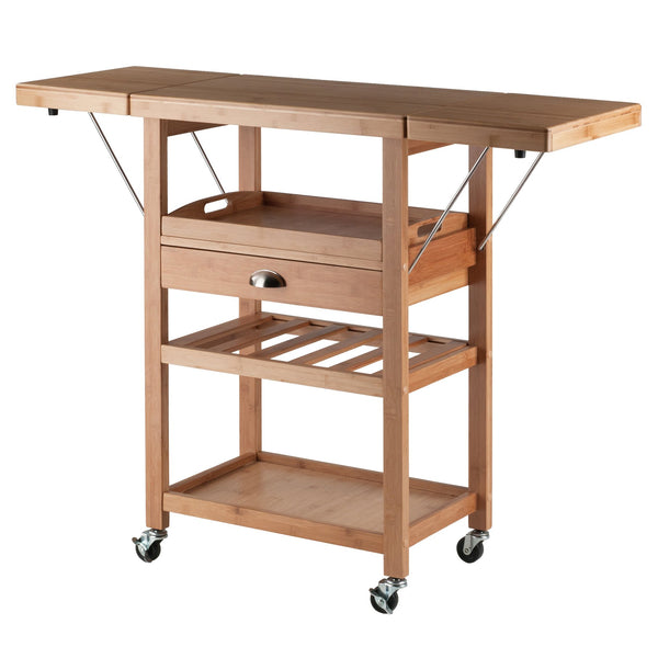 Winsome Wood Barton Kitchen Utility Cart - Versatile Drop Leaf Bamboo Design With Storage & Mobility Features Bamboo Bamboo,Composite 80434-winsome-wood