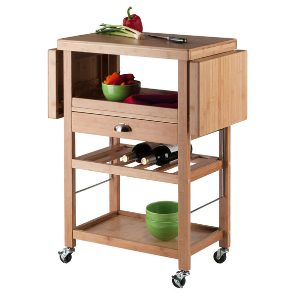 Winsome Wood Barton Kitchen Utility Cart - Versatile Drop Leaf Bamboo Design With Storage & Mobility Features Bamboo Bamboo,Composite 80434-winsome-wood