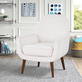 Comfort Pointe Accera Mid-Century Sea Oat Velvet Arm Chair Sea Oat