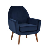 Comfort Pointe Accera Mid-Century Navy Blue Velvet Arm Chair Navy Blue