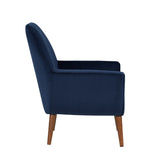 Comfort Pointe Accera Mid-Century Navy Blue Velvet Arm Chair Navy Blue