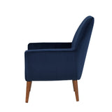 Comfort Pointe Accera Mid-Century Navy Blue Velvet Arm Chair Navy Blue