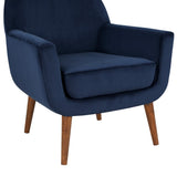 Comfort Pointe Accera Mid-Century Navy Blue Velvet Arm Chair Navy Blue