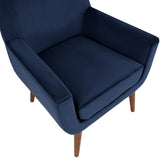 Comfort Pointe Accera Mid-Century Navy Blue Velvet Arm Chair Navy Blue