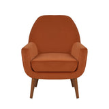 Accera Mid-Century Burnt Orange Velvet Arm Chair