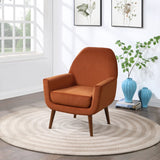 Comfort Pointe Accera Mid-Century Burnt Orange Velvet Arm Chair Burnt Orange