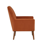 Comfort Pointe Accera Mid-Century Burnt Orange Velvet Arm Chair Burnt Orange