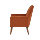 Comfort Pointe Accera Mid-Century Burnt Orange Velvet Arm Chair Burnt Orange