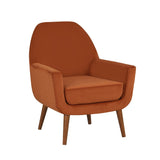 Comfort Pointe Accera Mid-Century Burnt Orange Velvet Arm Chair Burnt Orange