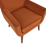 Comfort Pointe Accera Mid-Century Burnt Orange Velvet Arm Chair Burnt Orange