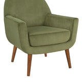 Comfort Pointe Accera Mid-Century Green Velvet Arm Chair Green