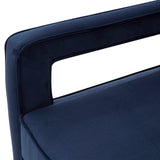 Comfort Pointe Questa Navy Blue Velvet Accent Arm Chair  Navy Blue