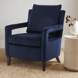 Comfort Pointe Questa Navy Blue Velvet Accent Arm Chair  Navy Blue