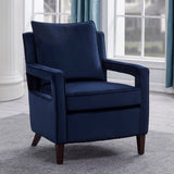 Comfort Pointe Questa Navy Blue Velvet Accent Arm Chair  Navy Blue