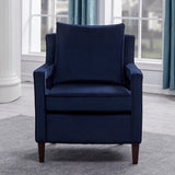 Comfort Pointe Questa Navy Blue Velvet Accent Arm Chair  Navy Blue