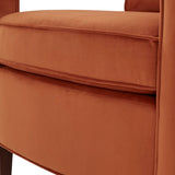 Comfort Pointe Questa Burnt Orange Velvet Accent Arm Chair  Burnt Orange