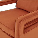 Comfort Pointe Questa Burnt Orange Velvet Accent Arm Chair  Burnt Orange