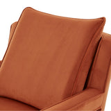 Comfort Pointe Questa Burnt Orange Velvet Accent Arm Chair  Burnt Orange