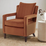Comfort Pointe Questa Burnt Orange Velvet Accent Arm Chair  Burnt Orange