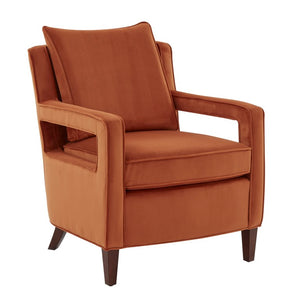 Comfort Pointe Questa Burnt Orange Velvet Accent Arm Chair  Burnt Orange