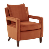Questa Burnt Orange Velvet Accent Arm Chair