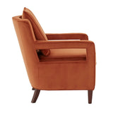 Comfort Pointe Questa Burnt Orange Velvet Accent Arm Chair  Burnt Orange