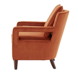 Comfort Pointe Questa Burnt Orange Velvet Accent Arm Chair  Burnt Orange