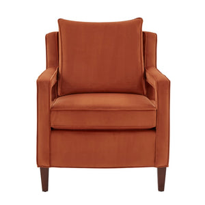 Comfort Pointe Questa Burnt Orange Velvet Accent Arm Chair  Burnt Orange