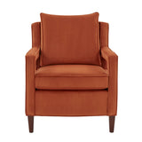 Comfort Pointe Questa Burnt Orange Velvet Accent Arm Chair  Burnt Orange