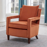 Comfort Pointe Questa Burnt Orange Velvet Accent Arm Chair  Burnt Orange