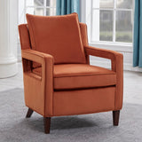 Comfort Pointe Questa Burnt Orange Velvet Accent Arm Chair  Burnt Orange