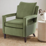 Comfort Pointe Questa Green Velvet Accent Arm Chair  Green