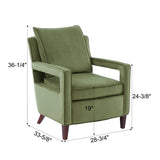 Comfort Pointe Questa Green Velvet Accent Arm Chair  Green