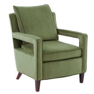 Comfort Pointe Questa Green Velvet Accent Arm Chair  Green