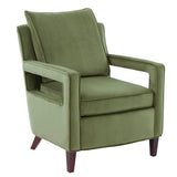 Questa Green Velvet Accent Arm Chair