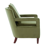 Comfort Pointe Questa Green Velvet Accent Arm Chair  Green