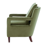 Comfort Pointe Questa Green Velvet Accent Arm Chair  Green