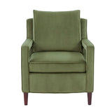 Comfort Pointe Questa Green Velvet Accent Arm Chair  Green