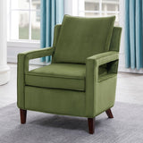 Comfort Pointe Questa Green Velvet Accent Arm Chair  Green