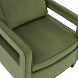 Comfort Pointe Questa Green Velvet Accent Arm Chair  Green