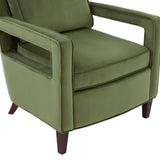 Comfort Pointe Questa Green Velvet Accent Arm Chair  Green